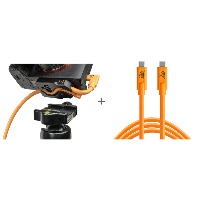 Tether Tools TetherGuard LeverLock Plate & TetherPro USB-C 15′ (4.6m) Cable Kit