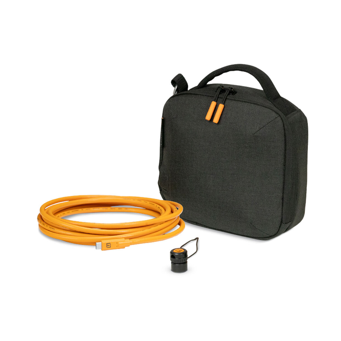 Tether Tools Starter Tethering Kit with Straight USB-C to USB-C 15’ (4.6m) High Visibility Orange Cable