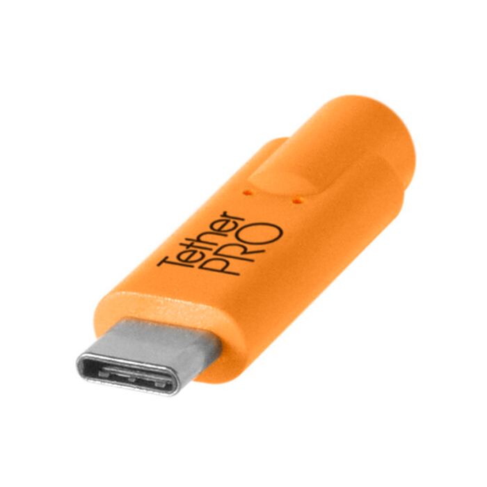Tether Tools Starter Tethering Kit with Straight USB-C to USB-C 15’ (4.6m) High Visibility Orange Cable