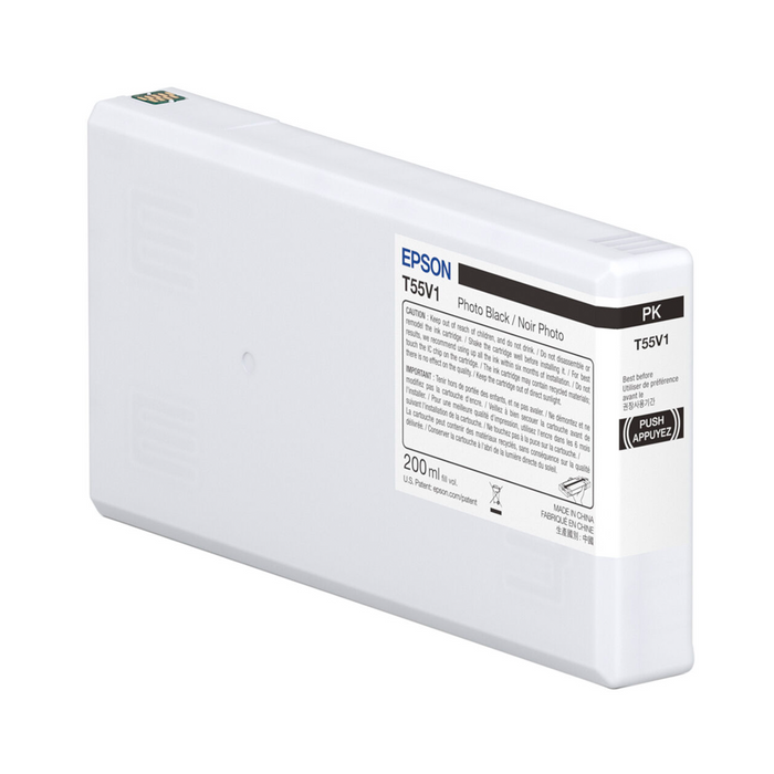 Epson T55V100 UltraChrome PRO10 Photo Black Ink Cartridge for SureColor P5370 Printer - 200mL