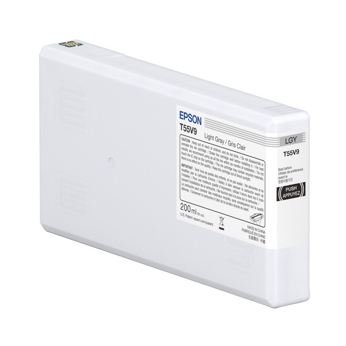 Epson T55V900 UltraChrome PRO10 Light Gray Ink Cartridge for SureColor P5370 Printer - 200mL