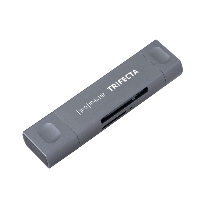 ProMaster Trifecta UHS-I SD & Micro SD Card Reader with USB-C, USB-A & USB Micro-B Connectors