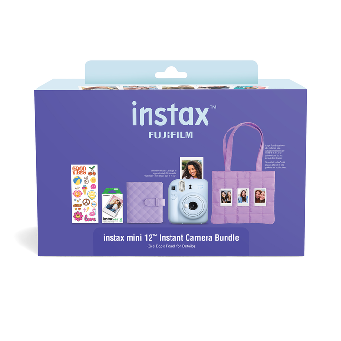 Fujifilm Instax Mini 12 Instant Camera & Film Holiday Bundle (Pastel Blue)