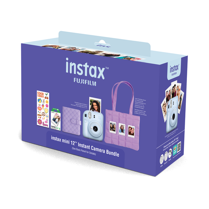 Fujifilm Instax Mini 12 Instant Camera & Film Holiday Bundle (Pastel Blue)
