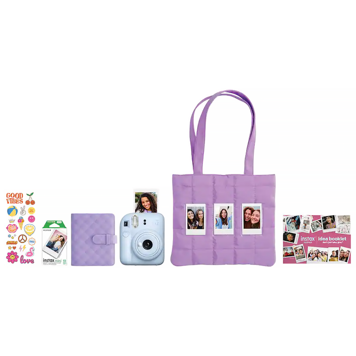 Fujifilm Instax Mini 12 Instant Camera & Film Holiday Bundle (Pastel Blue)