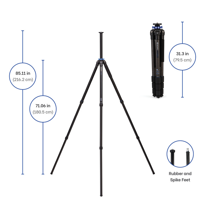 Benro TMA47AXL Mach3 AL Series 4 Extra Long 3-Section Aluminum Tripod
