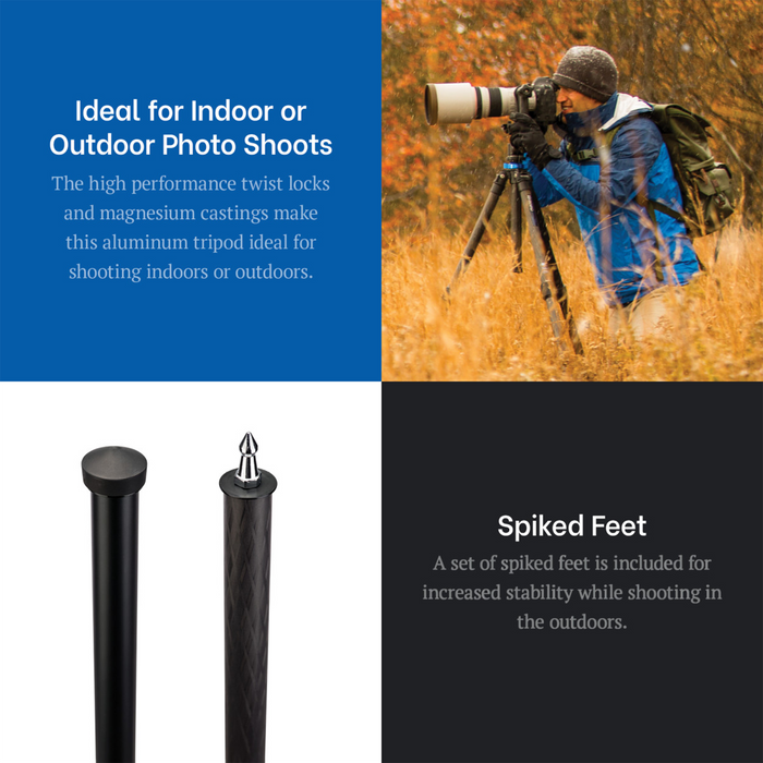 Benro TMA47AXL Mach3 AL Series 4 Extra Long 3-Section Aluminum Tripod