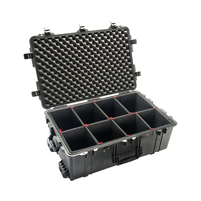 Pelican 1650 Protector Case with TrekPak Dividers & Lid Foam - Black
