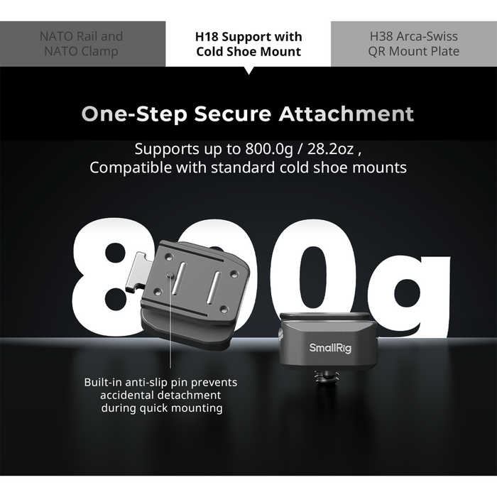 SmallRig HawkLock H18 Quick Release Support with Cold Shoe Receiver 4500