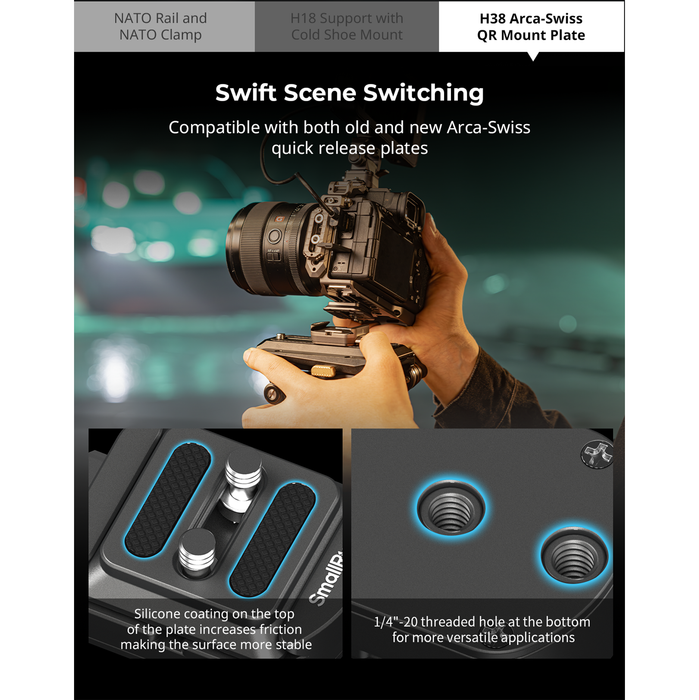 SmallRig HawkLock H18 Quick Release Support with Cold Shoe Receiver 4500