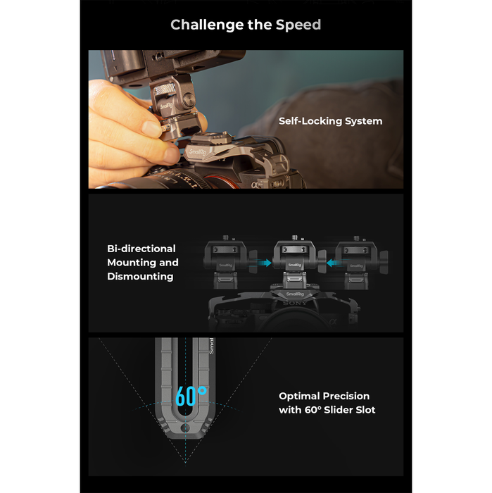 SmallRig HawkLock H21 Quick Release Monitor Support with NATO Clamp 4487