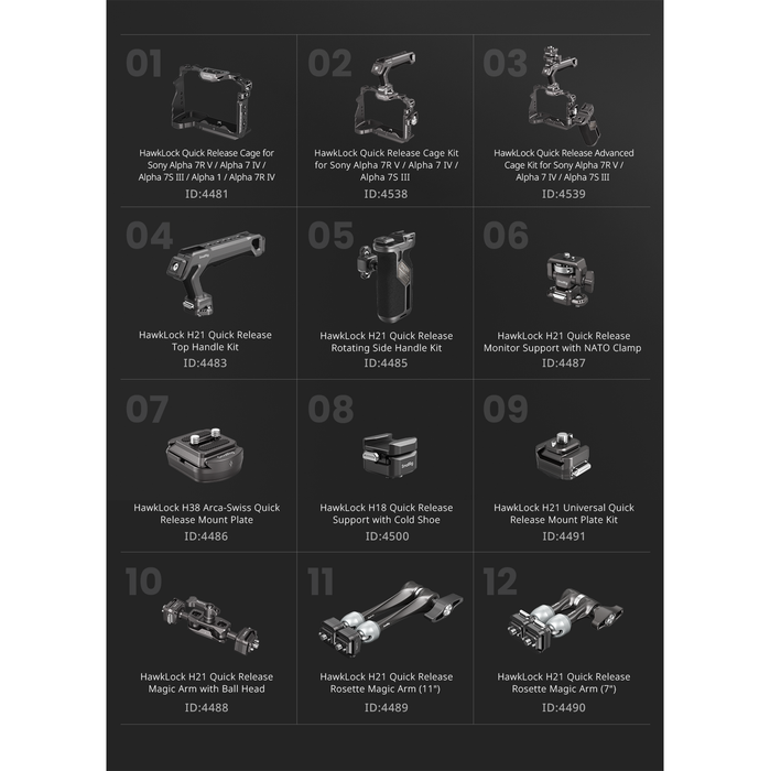 SmallRig HawkLock H21 Quick Release Monitor Support with NATO Clamp 4487