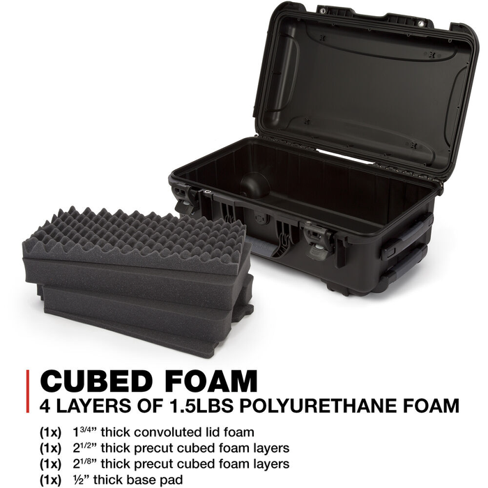 Nanuk 935 Wheeled Protective Case with Cubed Foam & Lid Foam - Black