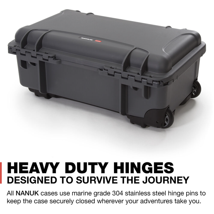Nanuk 935 Wheeled Protective Case with Cubed Foam & Lid Foam - Graphite