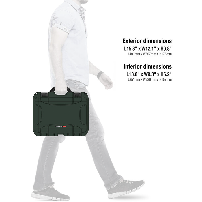 Nanuk 915 Medium-Series Pro Photo Kit Protective Case with Padded Dividers & Lid Organizer - Olive