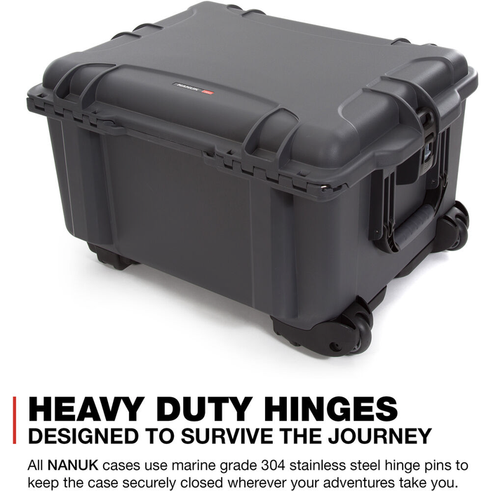 Nanuk 960 Wheeled Protective Case with Padded Dividers & Lid Foam - Graphite