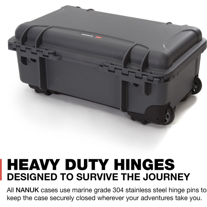 Nanuk 935 Wheeled Protective Case with Custom DSLR Foam & Lid Organizer - Graphite