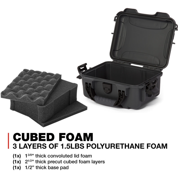 Nanuk 904 Small-Series Protective Case with Cubed Foam & Lid Foam - Graphite
