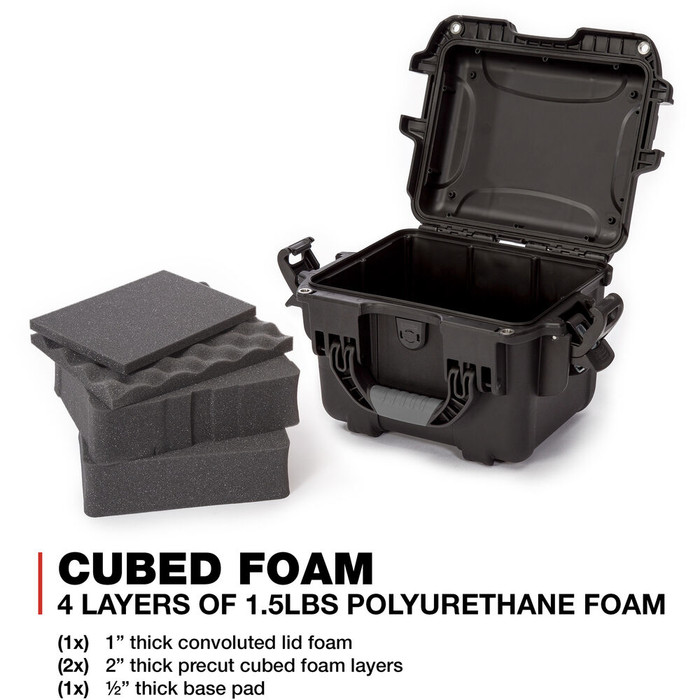Nanuk 908 Small-Series Protective Case with Cubed Foam & Lid Foam - Graphite