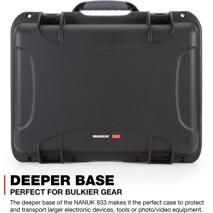 Nanuk 933 Medium-Series Protective Case with Cubed Foam & Lid Foam - Black