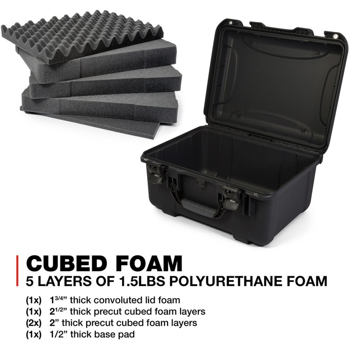 Nanuk 933 Medium-Series Protective Case with Cubed Foam & Lid Foam - Black