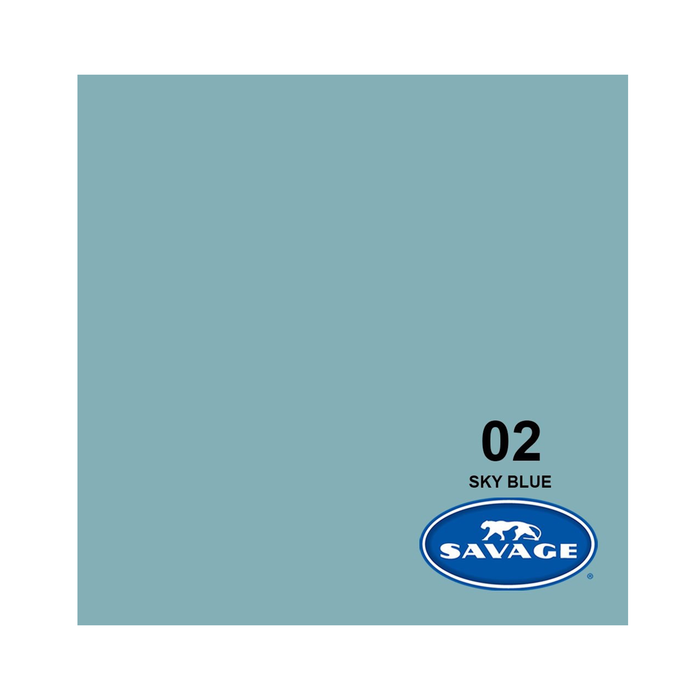 Savage #02 Sky Blue Seamless Background Paper 107" x 36' - In Store Pick Up Only
