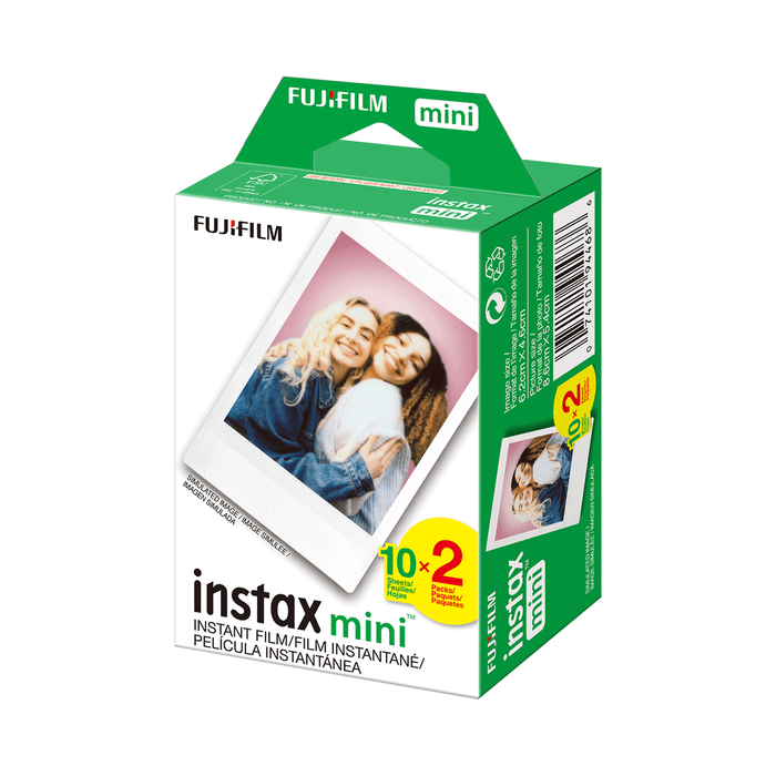 Fujifilm Instax Mini Instant Film Twin Pack, White Frame - 20 Exposures