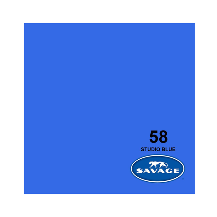 Savage #58 Studio Blue Seamless Background Paper 107" x 36' - In Store Pick Up Only