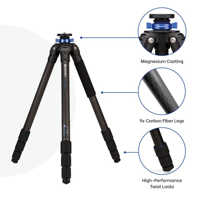 Benro TMA48CXL Mach3 9X Carbon Fiber Series 4 Extra Long Tripod