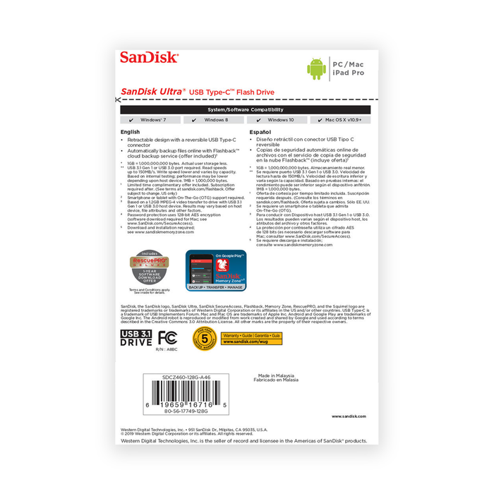 SanDisk 128GB Ultra USB Type-C Flash Drive