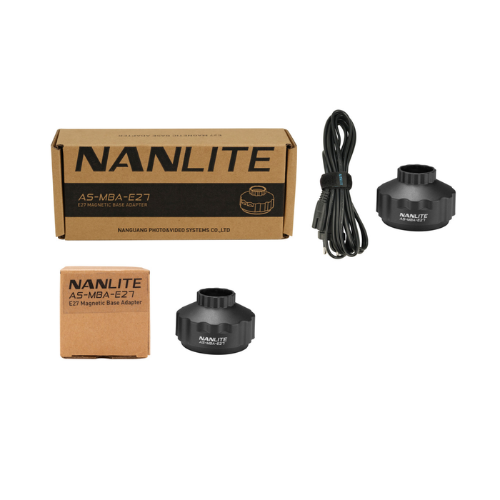 Nanlite E27 Magnetic Mount for PavoBulb 10C with Power Cable