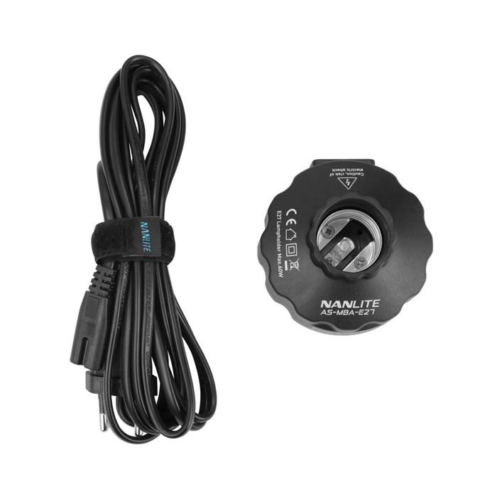 Nanlite E27 Magnetic Mount for PavoBulb 10C with Power Cable