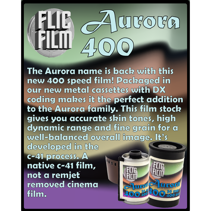 Flic Film Aurora 400 Color Negative - 35mm Film, 36 Exposures, Single Roll