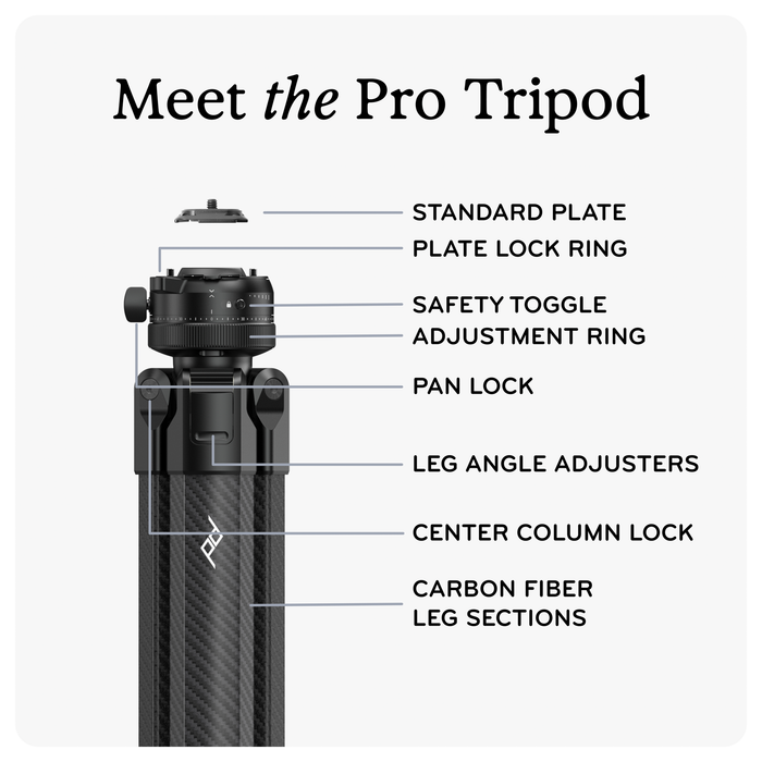 Peak Design Pro Lite Carbon Fiber Tripod with Ball Head