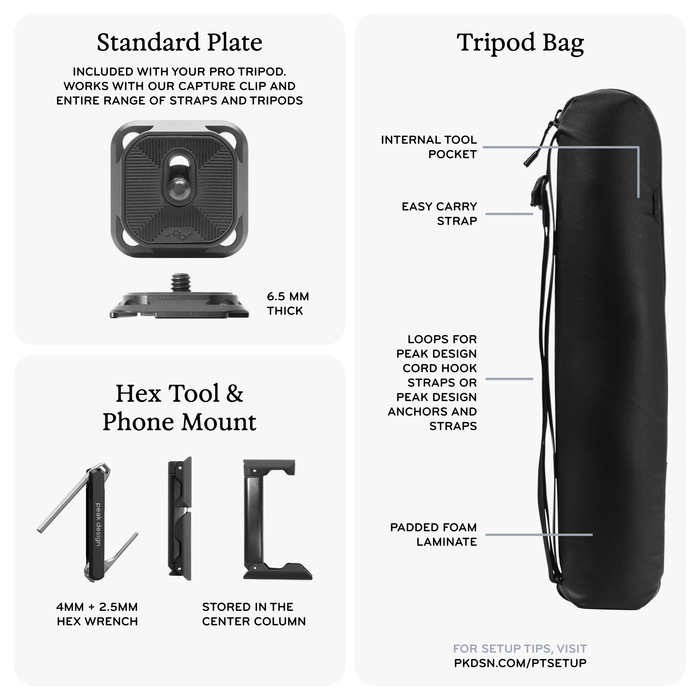 Peak Design Pro Lite Carbon Fiber Tripod with Ball Head
