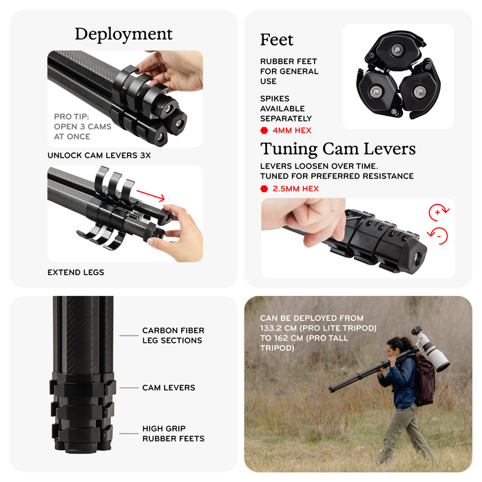 Peak Design Pro Lite Carbon Fiber Tripod with Ball Head