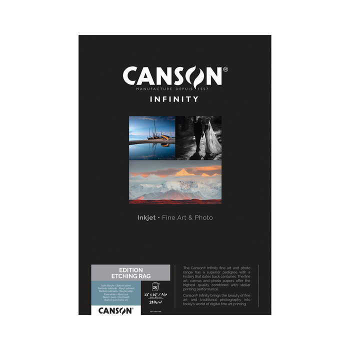 Canson Infinity Edition Etching Rag Matte Inkjet Paper, 310 gsm, 13 x 19" - 25 Sheets