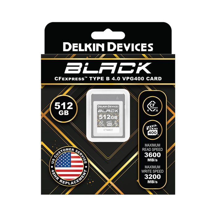 Delkin Devices 512GB BLACK CFexpress Type B 4.0 VPG400 Memory Card