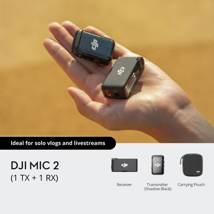 DJI Mic Compact Digital Wireless Microphone System/Recorder for Camera &  Smartphone (2.4 GHz)