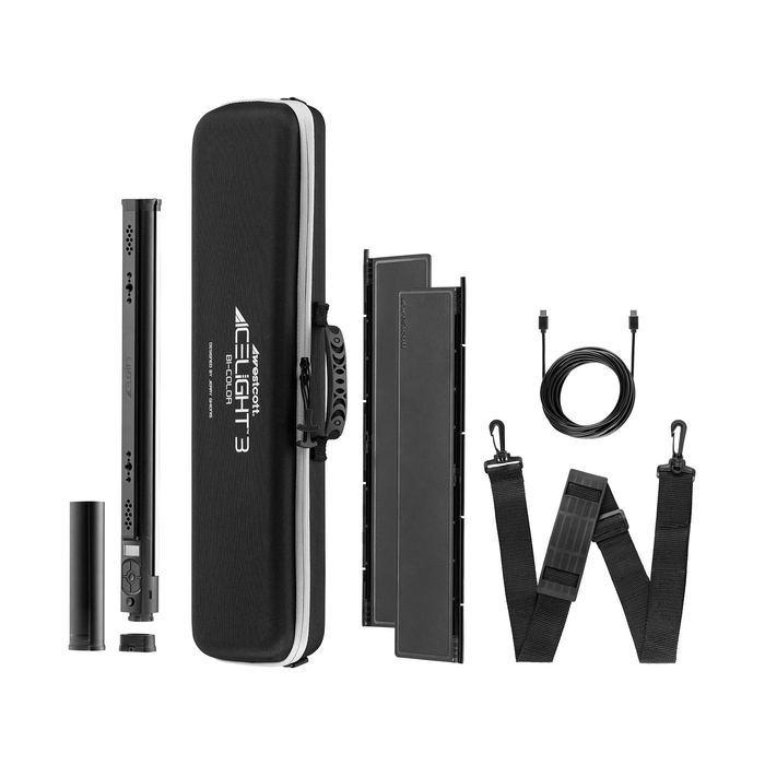 Westcott Ice Light 3 Bi-Color LED Tube Light with Battery Grip & Barndoors Kit