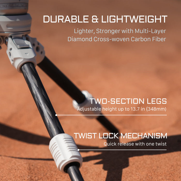 Tilta BT03E Carbon Fiber Tabletop Tripod with Ball Head & Extendable Center Column with 1-Stage Tripod Legs - Forest Green