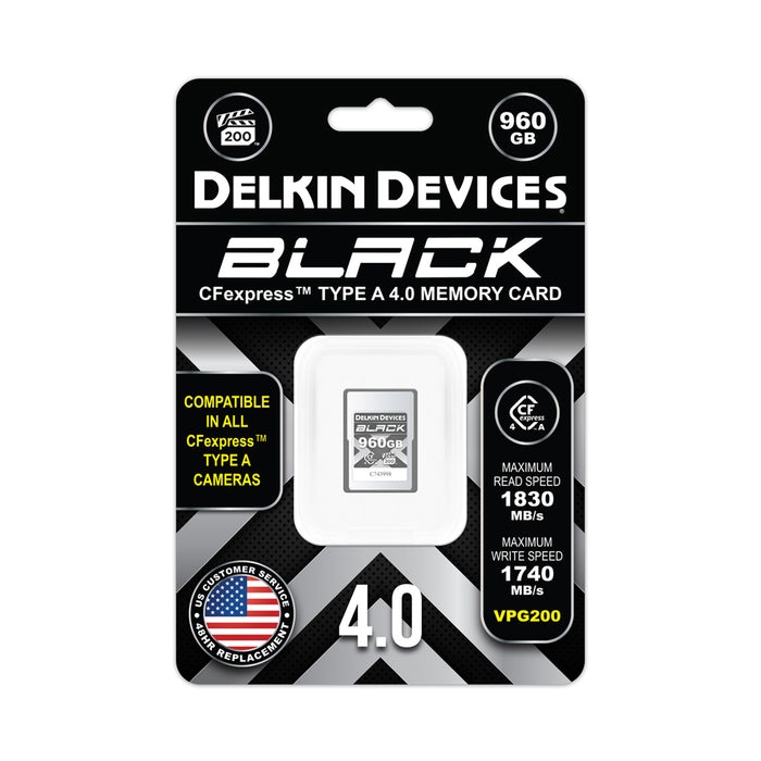 Delkin Devices 960GB BLACK CFexpress Type A 4.0 VPG200 Memory Card