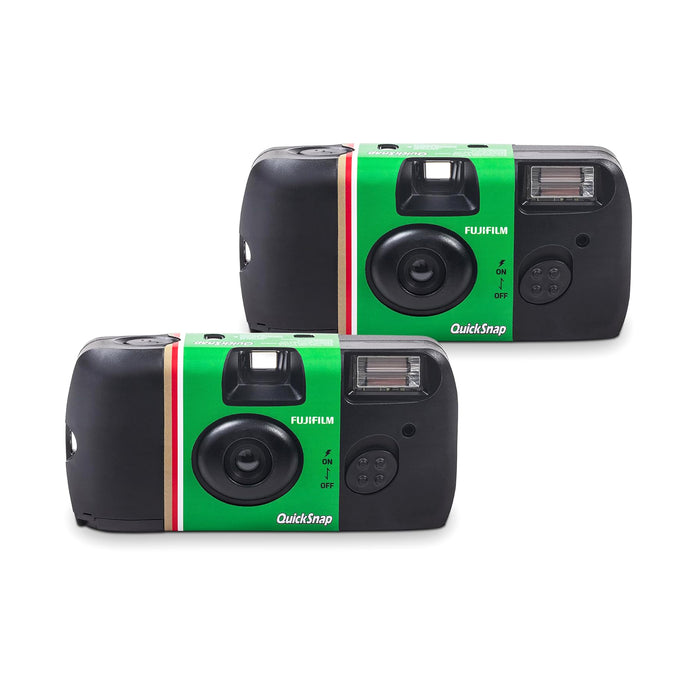 Fujifilm Quicksnap Flash 400 35mm Single-Use Camera with Flash, 27 Exposures, 2 Pack - Green