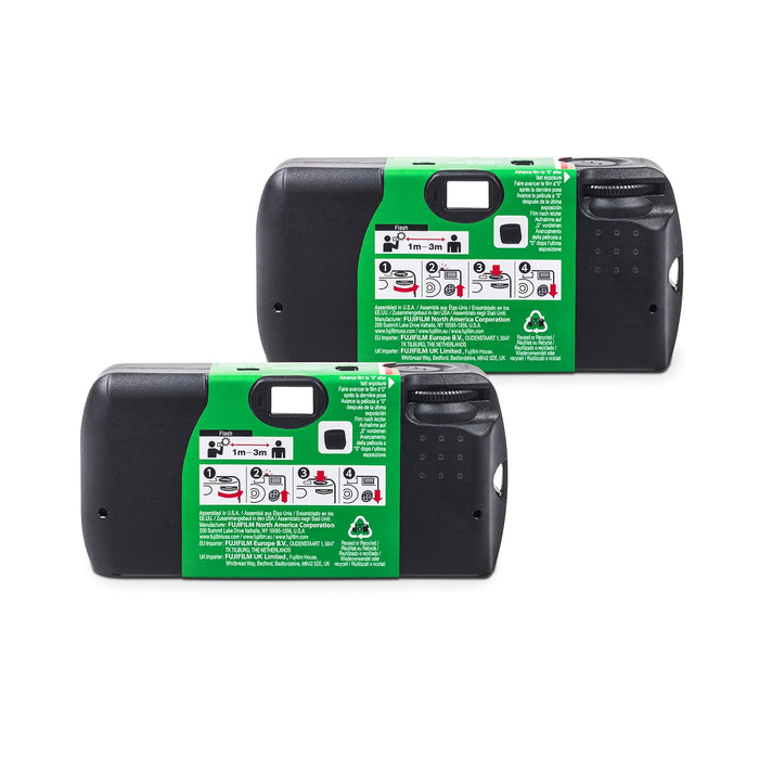 Fujifilm Quicksnap Flash 400 35mm Single-Use Camera with Flash, 27 Exposures, 2 Pack - Green