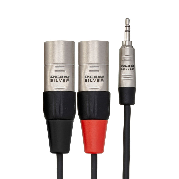 Hosa Technology Pro Stereo Breakout Cable - 3.5mm Stereo Mini to Dual 3-Pin XLR Male, 3'