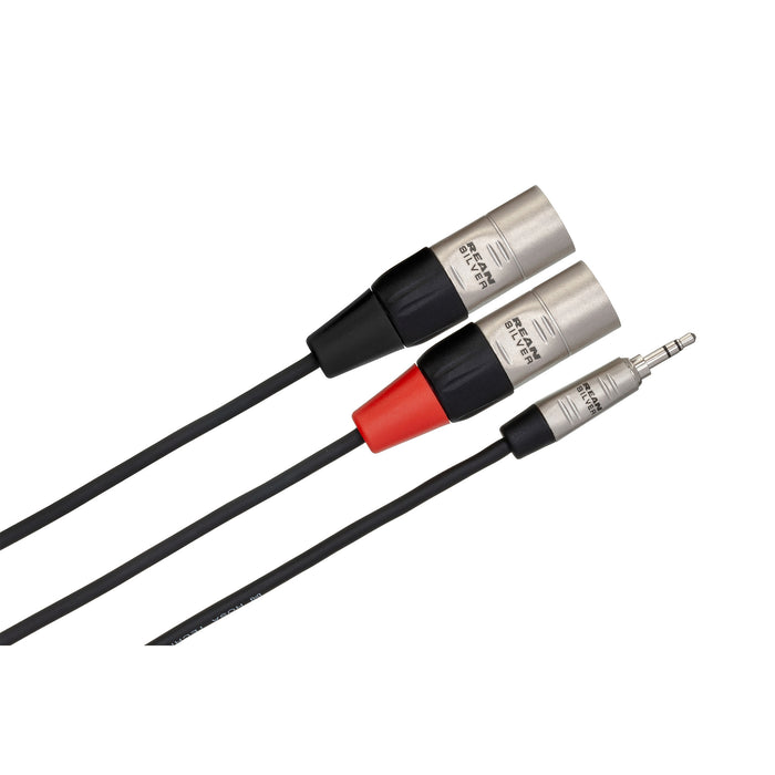 Hosa Technology Pro Stereo Breakout Cable - 3.5mm Stereo Mini to Dual 3-Pin XLR Male, 3'