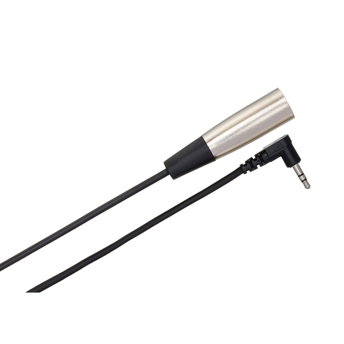 Hosa Technology Right-Angle 3.5mm Stereo TRS to 3-Pin XLR Male Microphone Cable, 1'