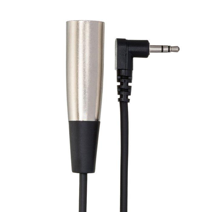Hosa Technology Right-Angle 3.5mm Stereo TRS to 3-Pin XLR Male Microphone Cable, 1'