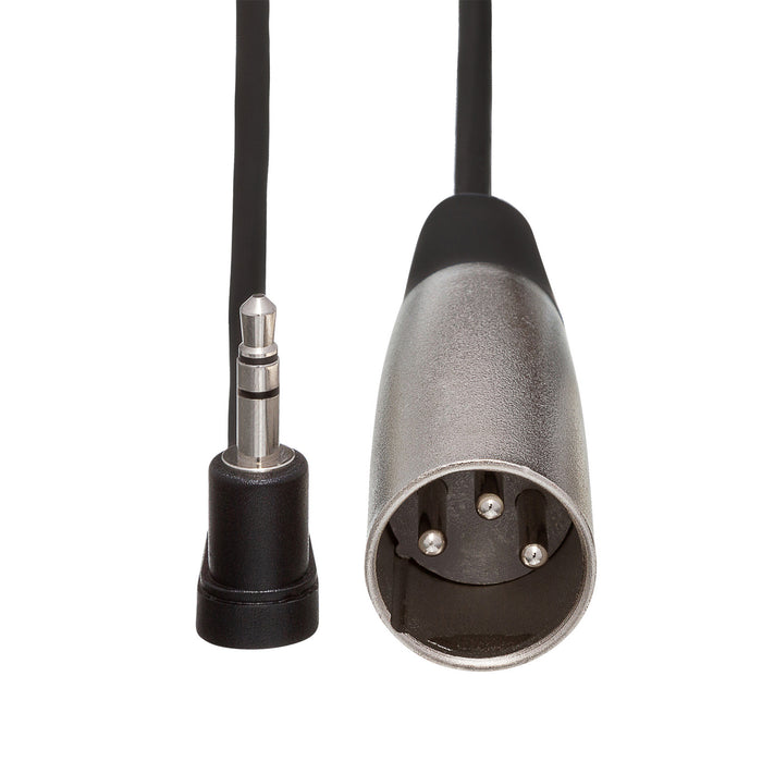 Hosa Technology Right-Angle 3.5mm Stereo TRS to 3-Pin XLR Male Microphone Cable, 1'