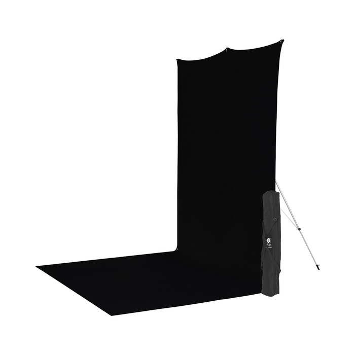 Westcott X-Drop Wrinkle-Resistant Sweep Backdrop Kit, 5' x 12' - Rich Black